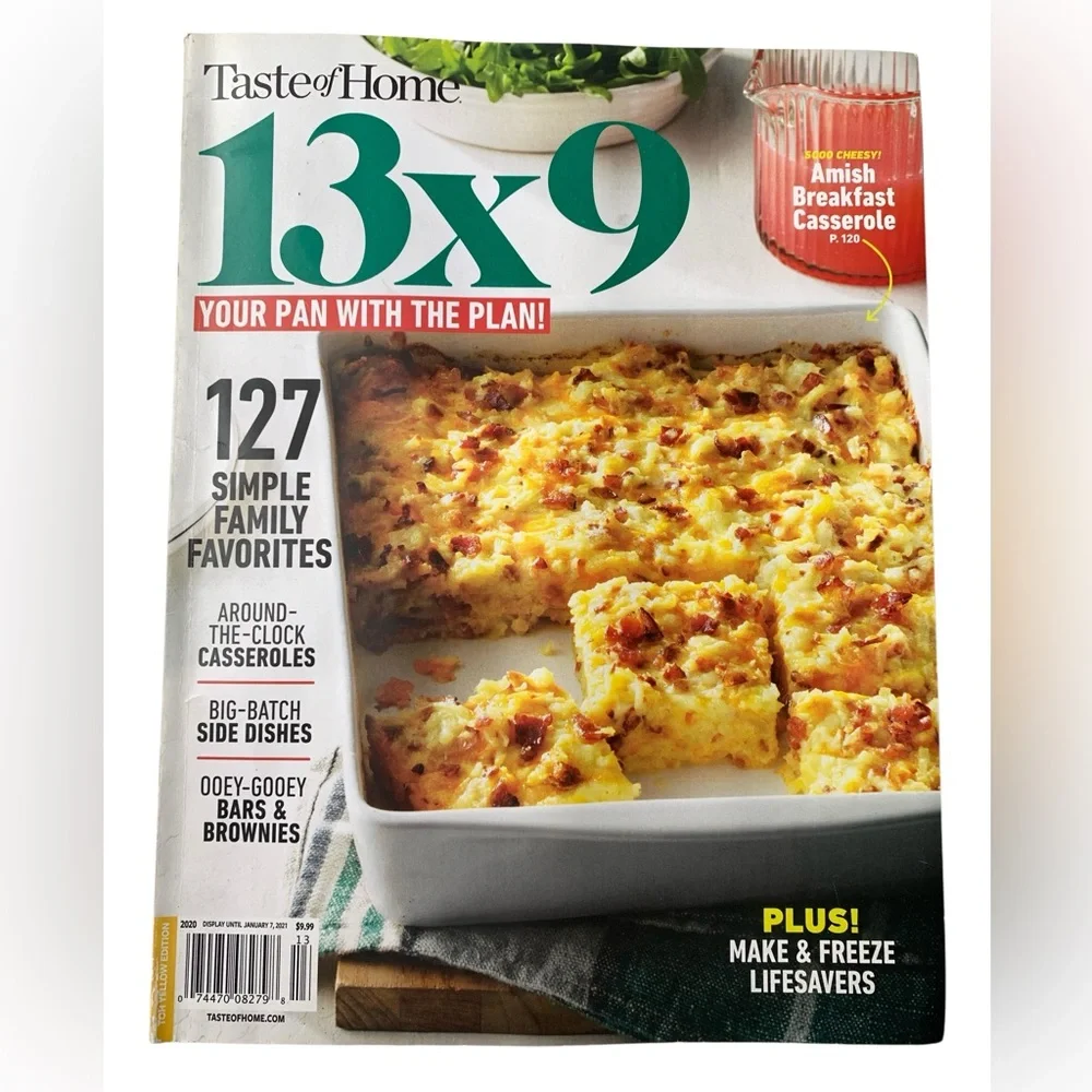 Taste of Home Magazine 2020 Amish Casserole Recipes Kitchen Cooking Make/Freeze